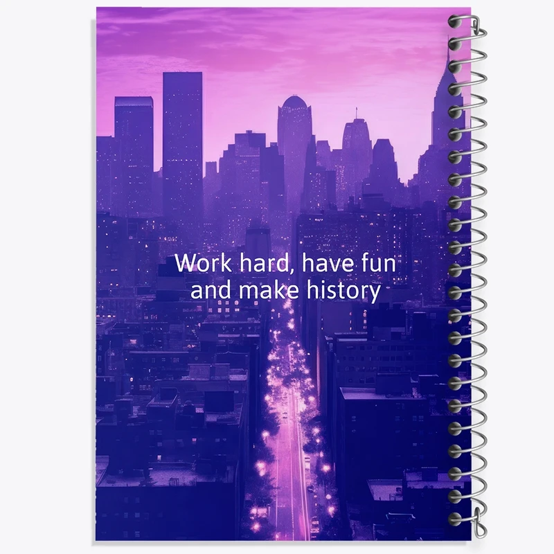 دفتر طراحی 50 برگ خندالو طرح Work Hard Have Fun And Make History کد N2387