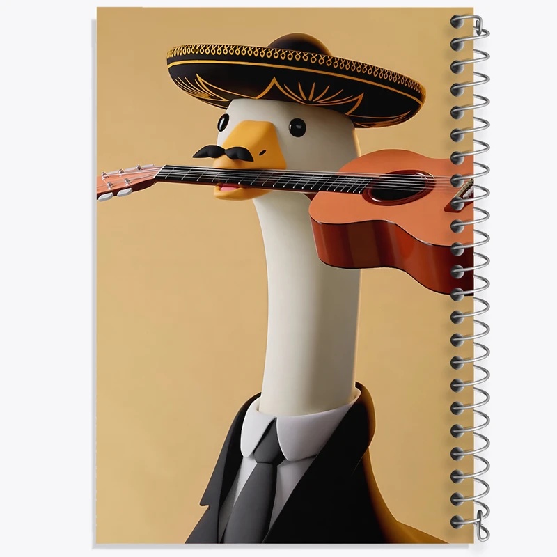 دفتر مشق 100 برگ خندالو طرح اردک نوازنده کد F10059