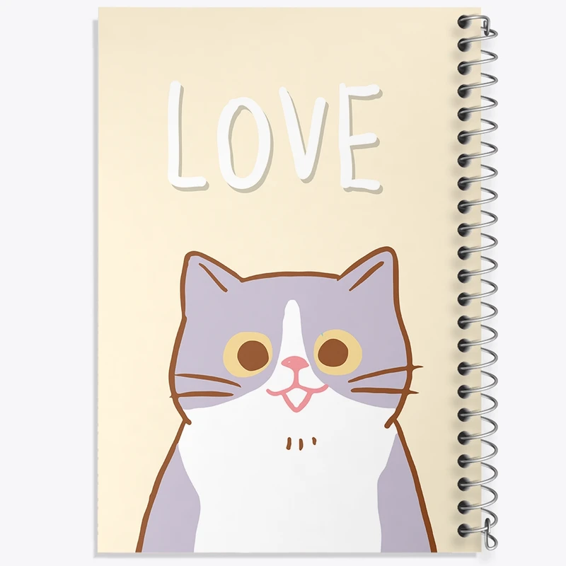 دفتر طراحی 50 برگ خندالو طرح گربه (Cat) کد N911