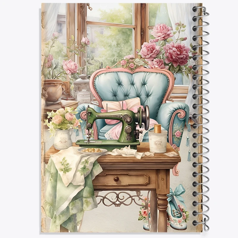 دفتر طراحی 50 برگ خندالو طرح چرخ خیاطی کد N2009