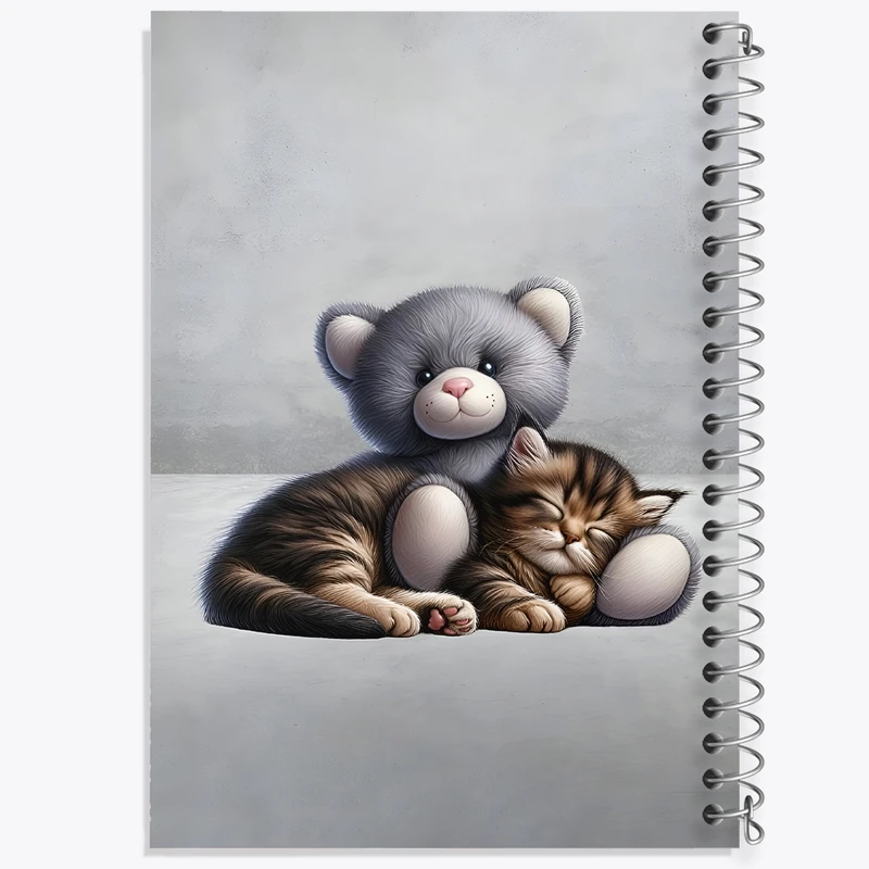 دفتر طراحی 50 برگ خندالو طرح خرس و گربه ی بامزه کد N5492