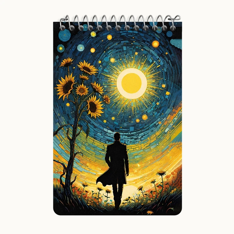 دفتر یادداشت 50 برگ خندالو طرح مزرعه آفتابگردان کد F5091