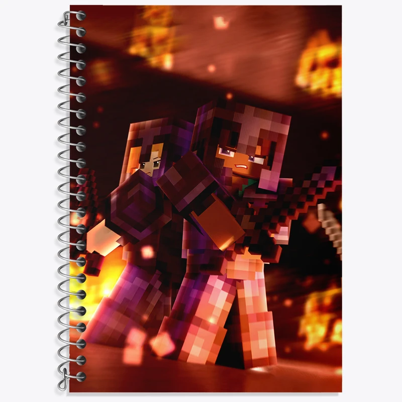 دفتر زبان دوخط 50 برگ خندالو طرح بازی ماینکرافت (Minecraft) کد N8747