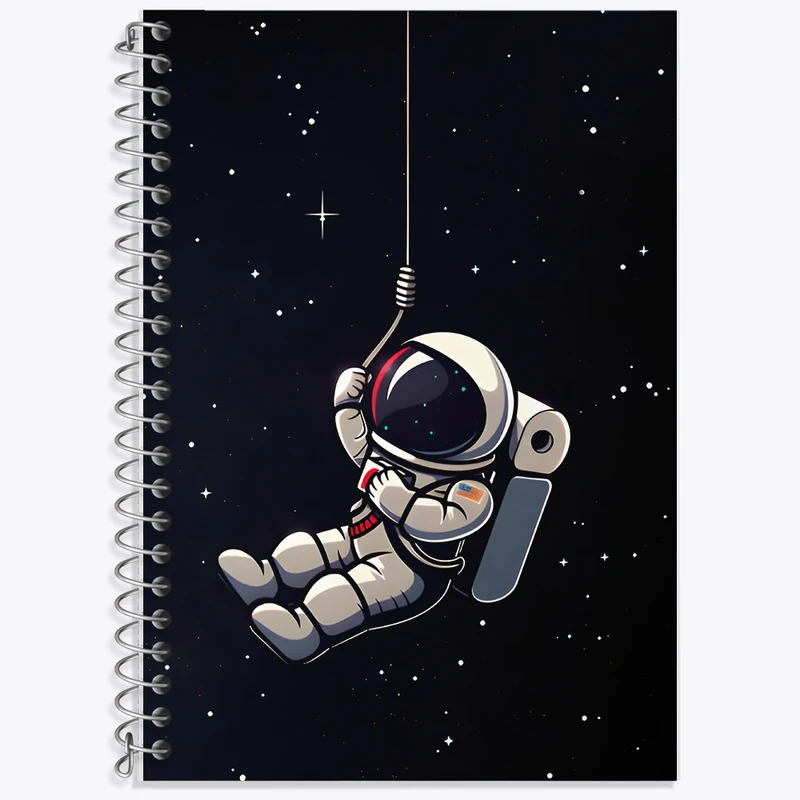 دفتر زبان 50 برگ خندالو مدل دو خط طرح فضانورد کد F9502