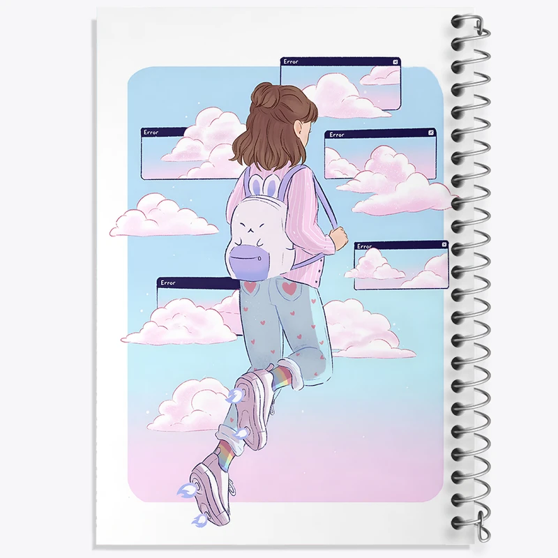 دفتر مشق 50 برگ خندالو طرح دخترانه فانتزی کد N8229