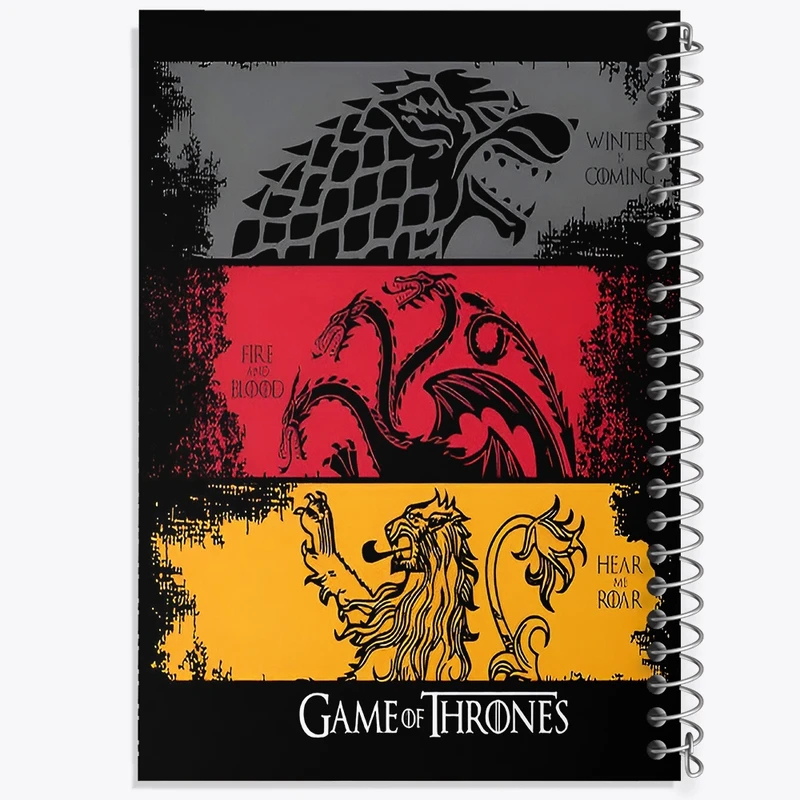 دفتر ژورنال نویسی 50 برگ خندالو مدل نقطه ای طرح گیم آف ترونز (Game of Thrones)  کد F4683