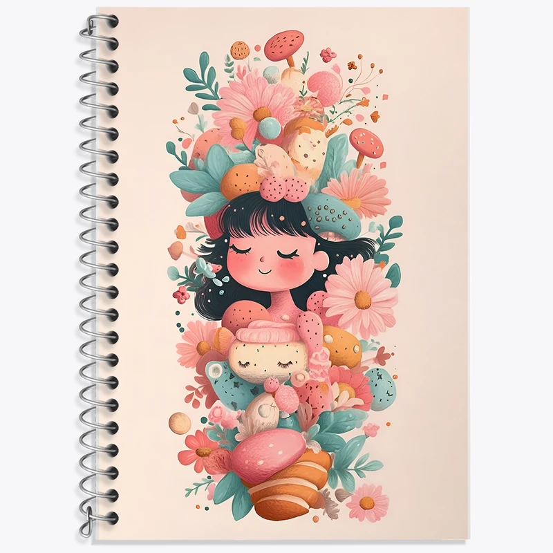 دفتر زبان 50 برگ خندالو مدل سه خط طرح دخترانه کد F12046