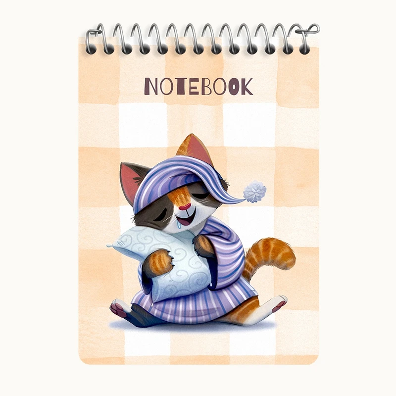 دفتر یادداشت 50 برگ خندالو طرح گربه خوابالو کد N6527