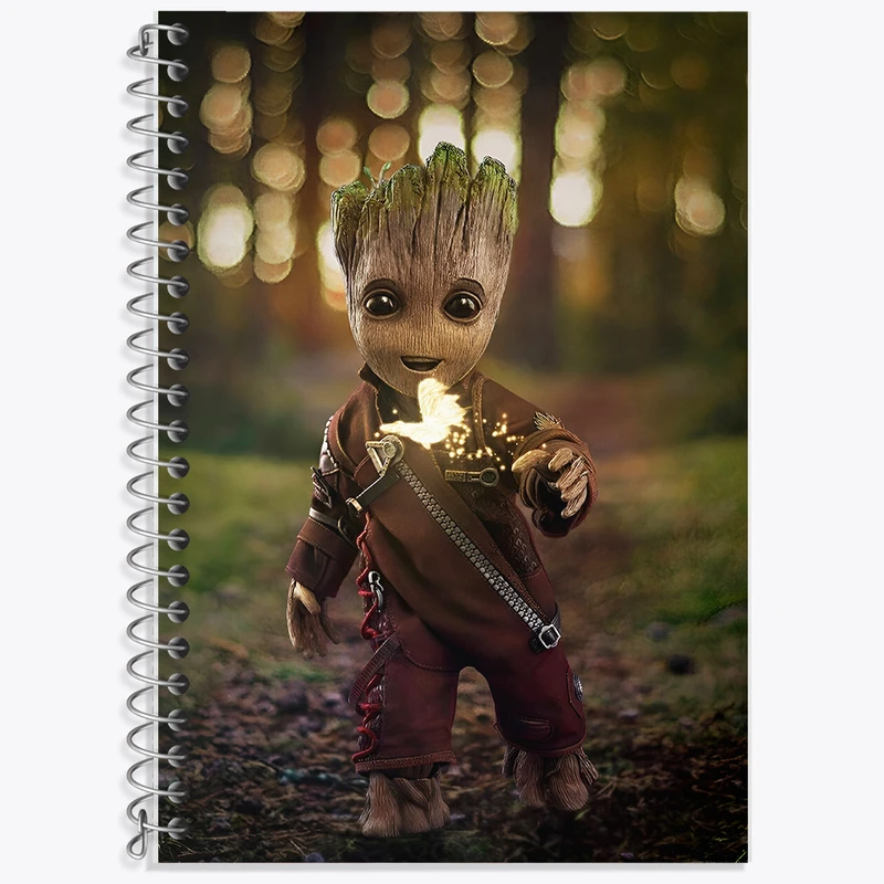 دفتر زبان دوخط 50 برگ خندالو طرح گروت (Groot) کد F10741