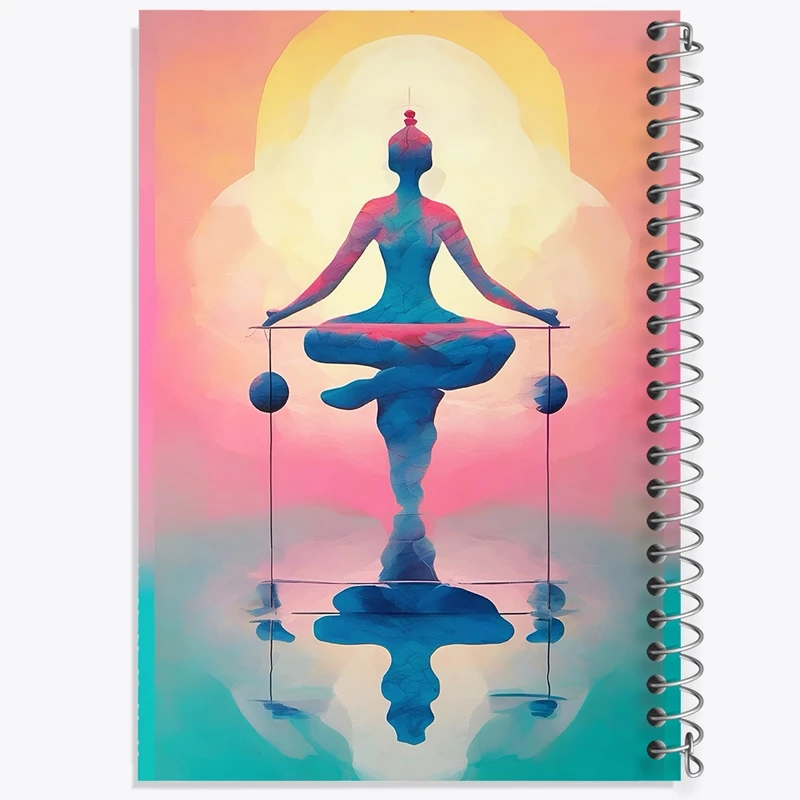 دفتر ژورنال نویسی 50 برگ خندالو مدل نقطه ای طرح مدیتیشن و یوگا کد F4761