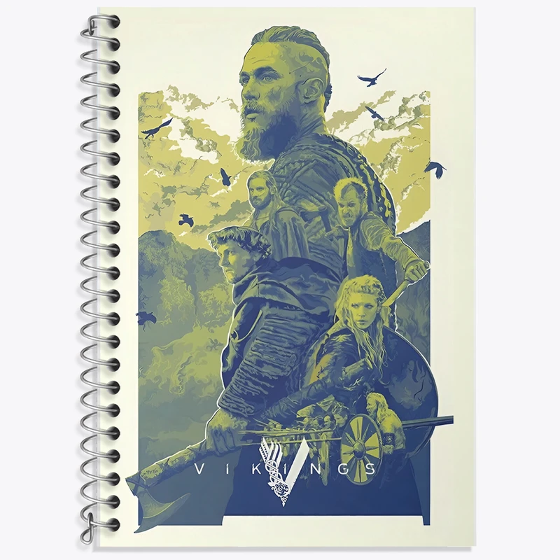 دفتر زبان دوخط 50 برگ خندالو طرح وایکینگ ها (Vikings) کد F13620