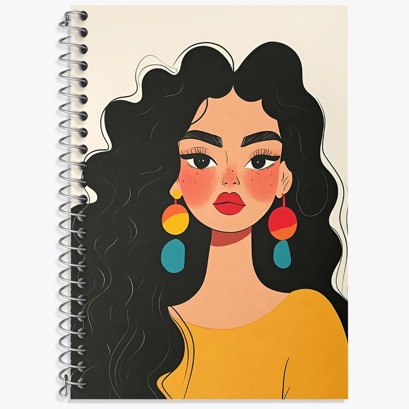 دفتر زبان 50 برگ خندالو مدل سه خط طرح دخترانه فانتزی کد N8440