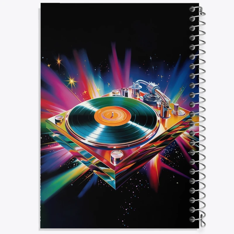 دفتر ژورنال نویسی 50 برگ خندالو مدل نقطه ای طرح گرامافون کد F3207