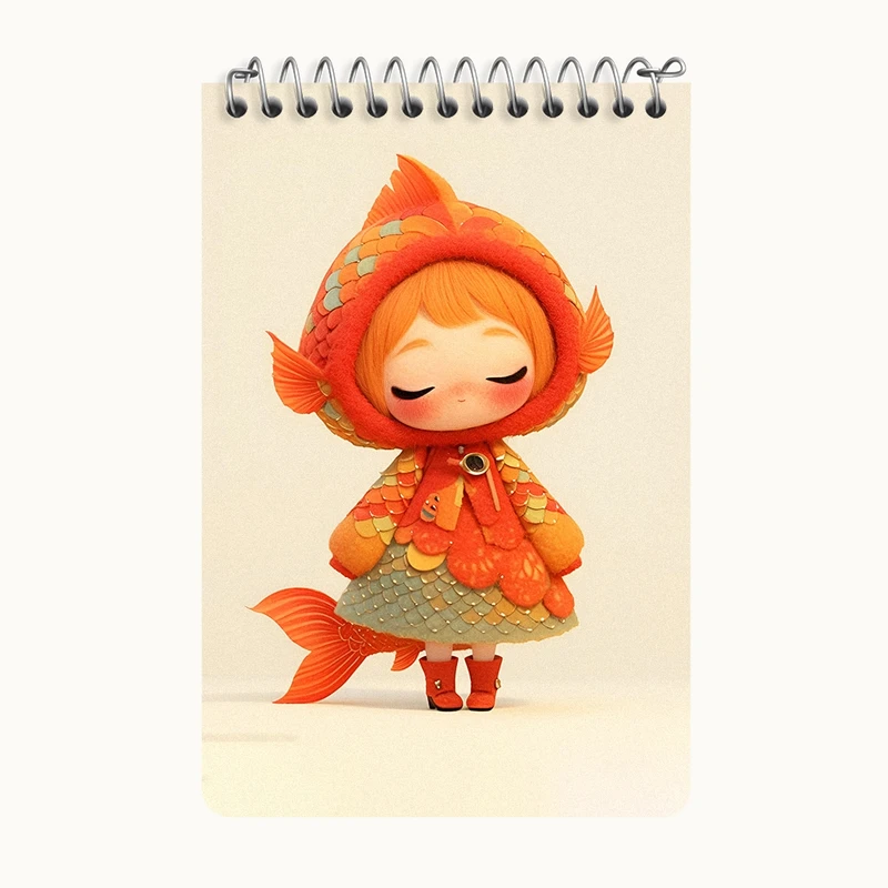 دفتر یادداشت 50 برگ خندالو طرح دخترانه کیوت کد F5159