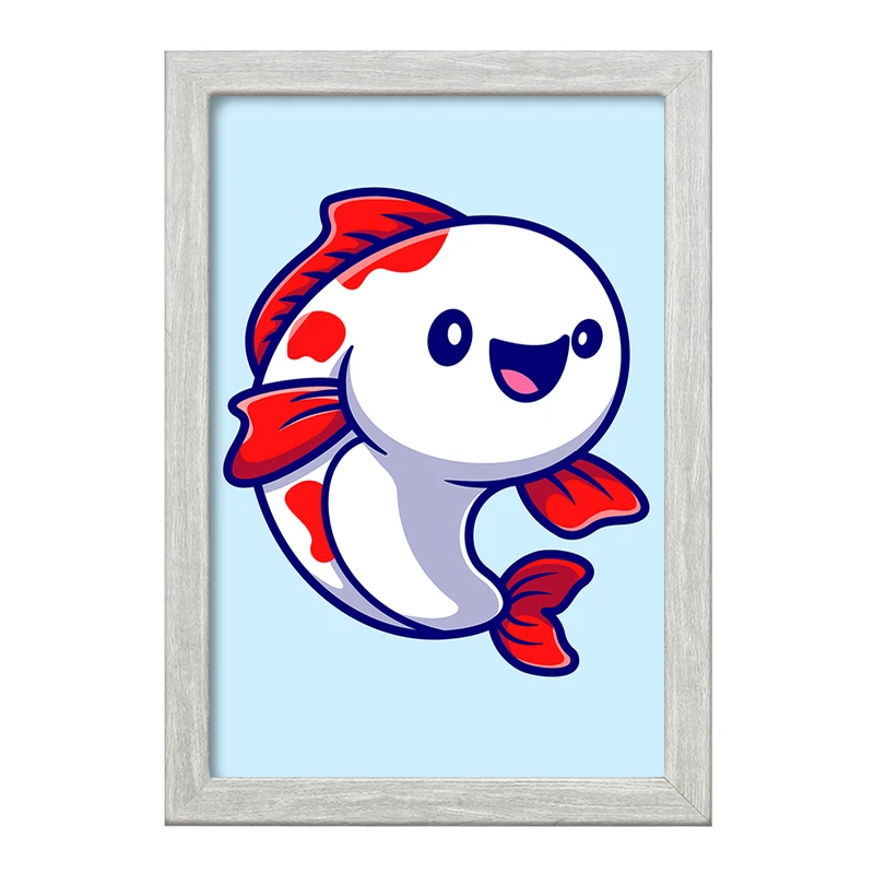 تابلو خندالو طرح حیوانات بامزه ماهی کد 29655