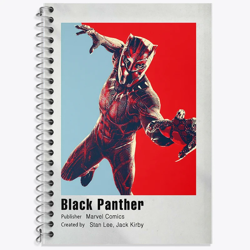 دفتر زبان 50 برگ خندالو مدل دو خط طرح بلک پانتر (Black Panther) کد F11256