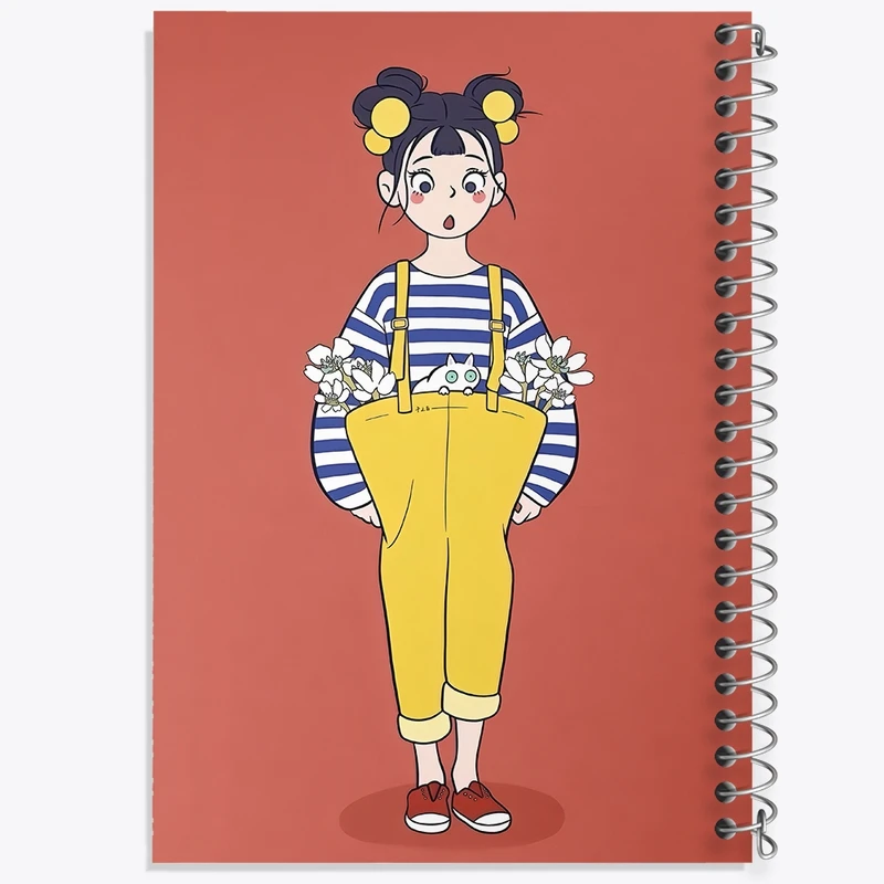 دفتر شطرنجی 50 برگ خندالو طرح دخترانه کیوت کد N7447