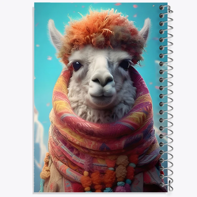 دفتر طراحی 50 برگ خندالو طرح لاما کد F9953