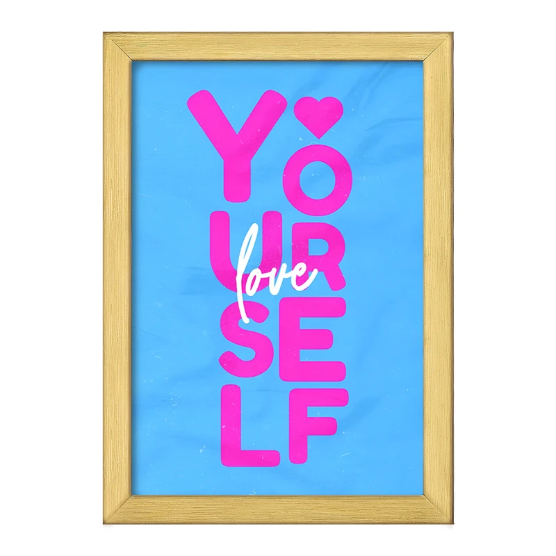 تابلو خندالو طرح Love Your Self کد F4078