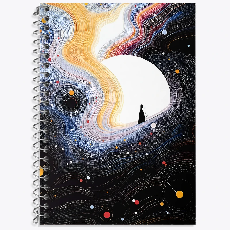 دفتر زبان دوخط 50 برگ خندالو طرح زن در کهکشان کد F4570