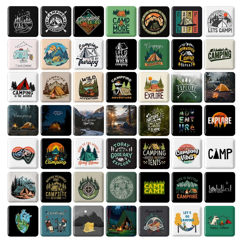 پیکسل خندالو طرح کمپینگ و طبیعت گردی کد 192 مدل مربعی مجموعه 49 عددی