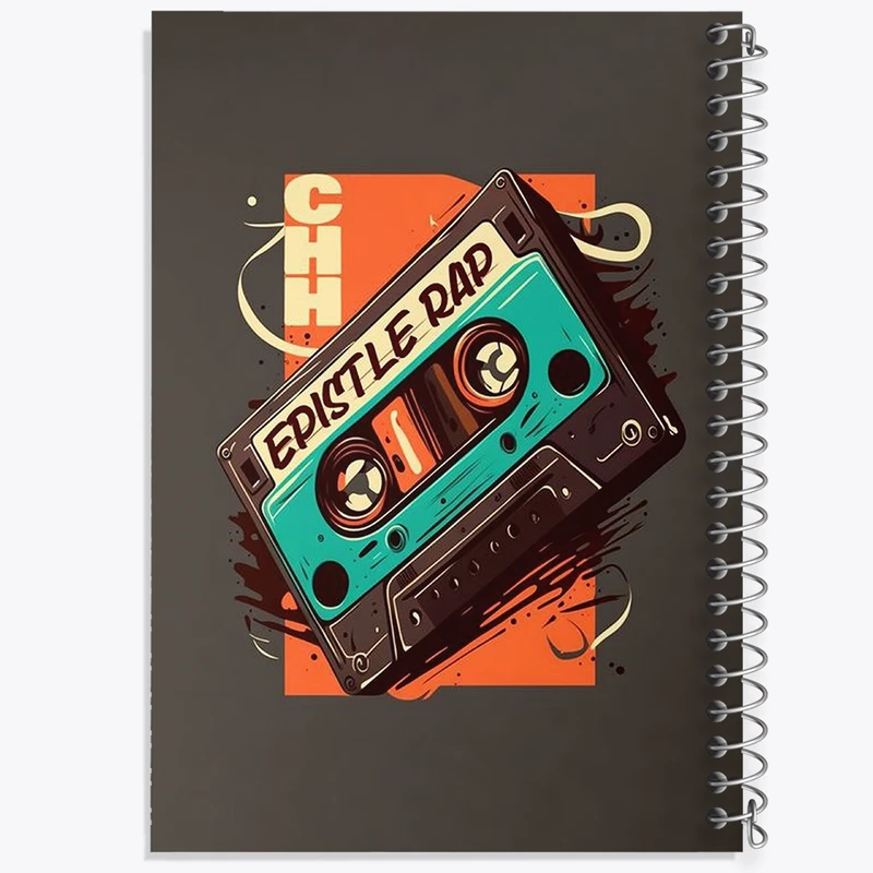 دفتر طراحی 50 برگ خندالو طرح نوار کاست کد F3009