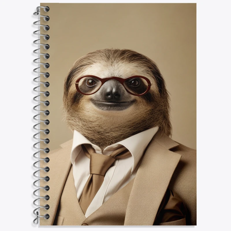 دفتر زبان دوخط 50 برگ خندالو طرح تنبل بامزه کد F3233