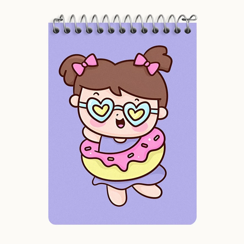 دفتر یادداشت 50 برگ خندالو طرح دخترانه کیوت کد N4152