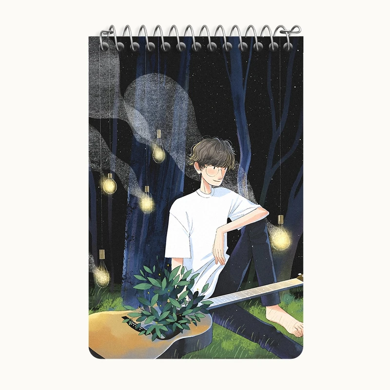 دفتر یادداشت 50 برگ خندالو طرح پسر نوازنده گیتار کد F9337