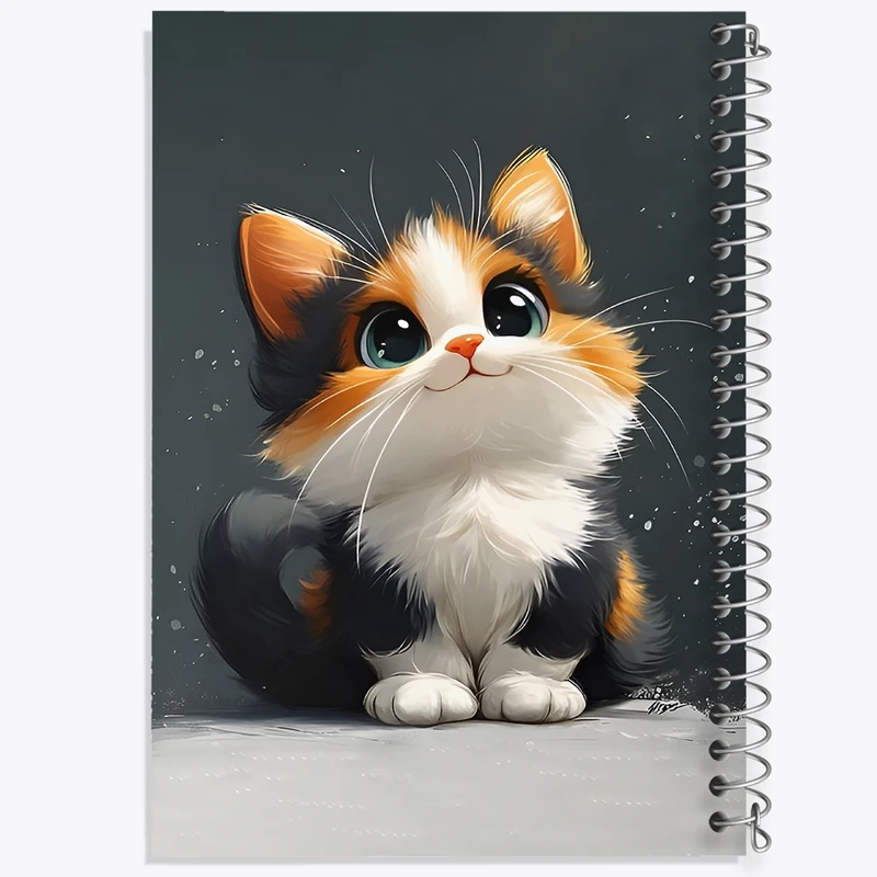 دفتر ژورنال نویسی 50 برگ خندالو مدل نقطه ای طرح گربه کیوت کد F11691