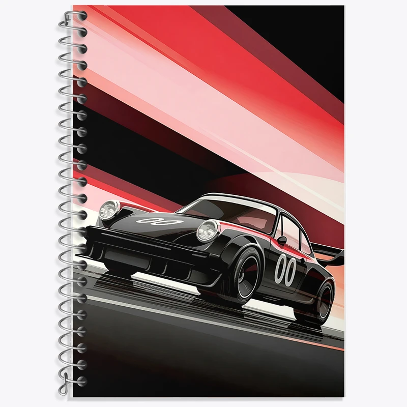 دفتر زبان 50 برگ خندالو مدل دو خط طرح ماشین کلاسیک کد F10436