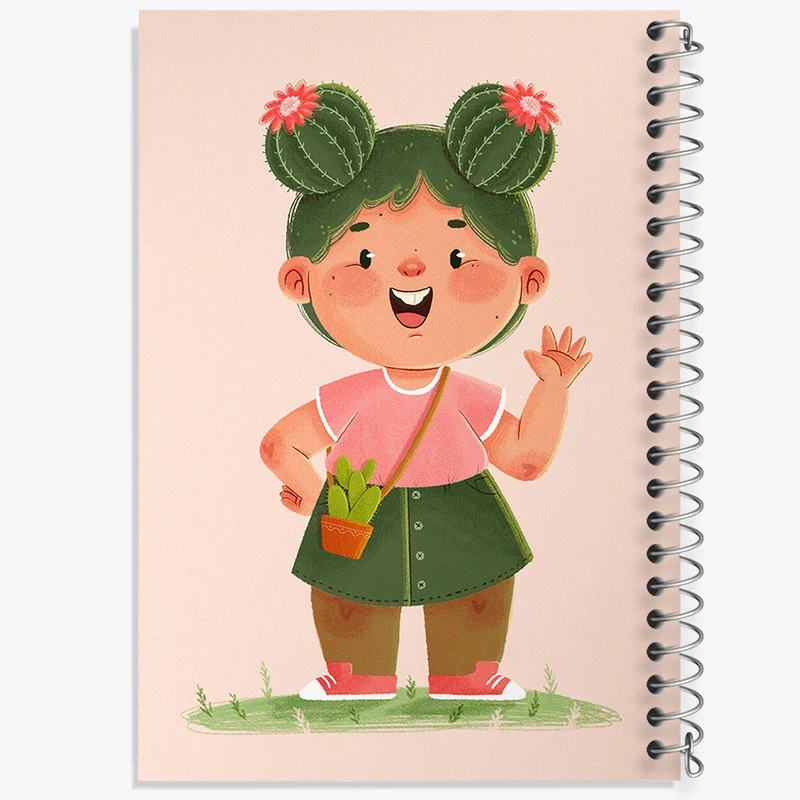 دفتر طراحی 50 برگ خندالو طرح دخترانه فانتزی کد 25727