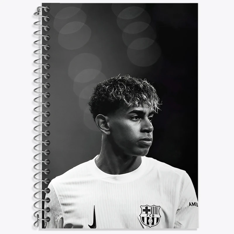 دفتر زبان 50 برگ خندالو مدل سه خط طرح لامین یامال (Lamine Yamal) کد F14304