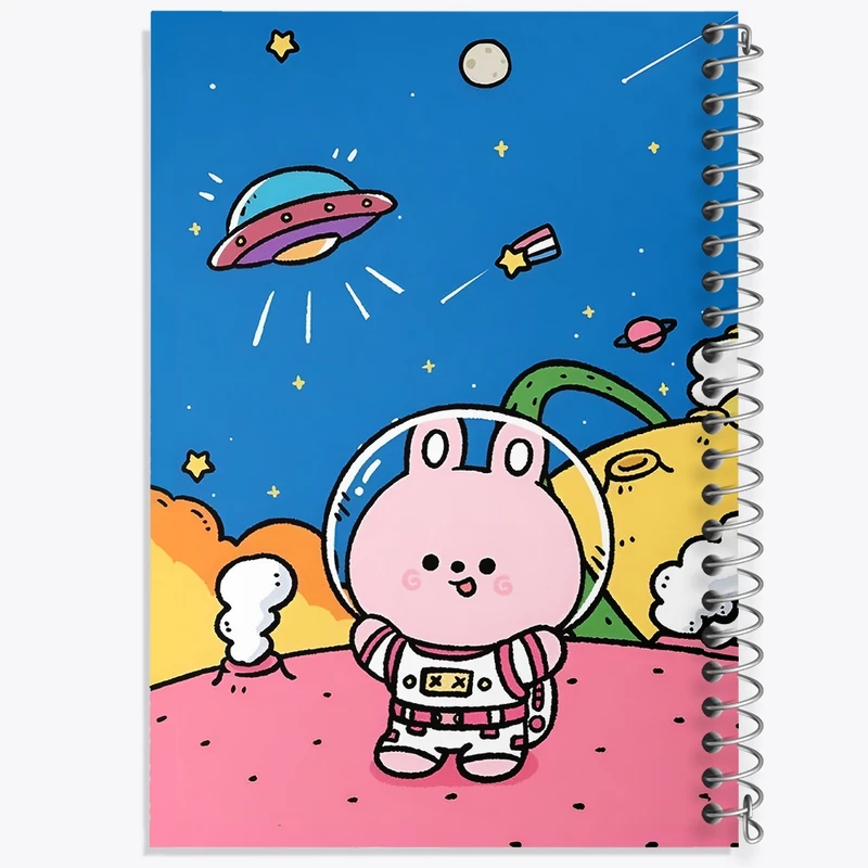 دفتر طراحی 50 برگ خندالو طرح خرگوش فضانورد کد N3912