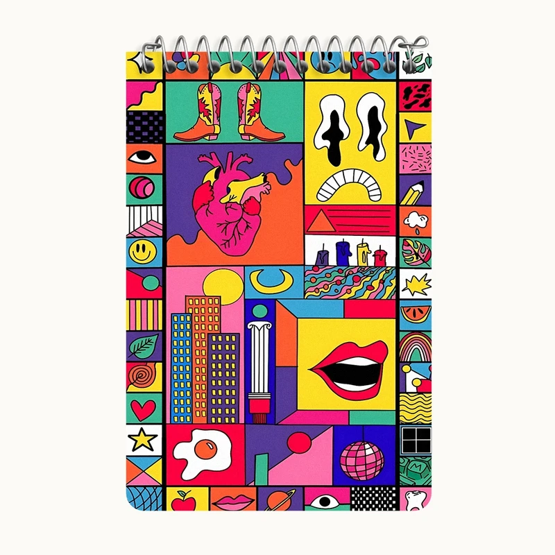 دفتر یادداشت 50 برگ خندالو طرح انتزاعی کد F9683