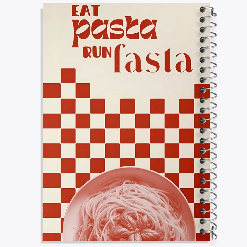 دفتر شطرنجی 50 برگ خندالو طرح پاستا (Pasta) کد F14146
