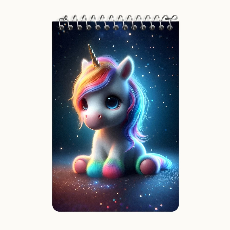 دفتر یادداشت 50 برگ خندالو طرح اسب تک شاخ کد F9163