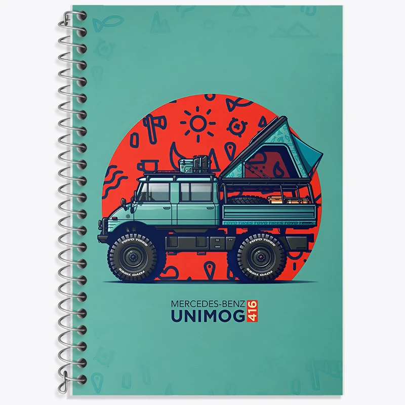 دفتر نت موسیقی 50 برگ خندالو طرح مرسدس بنز (Mercedes Benz Unimog 416) کد F14172
