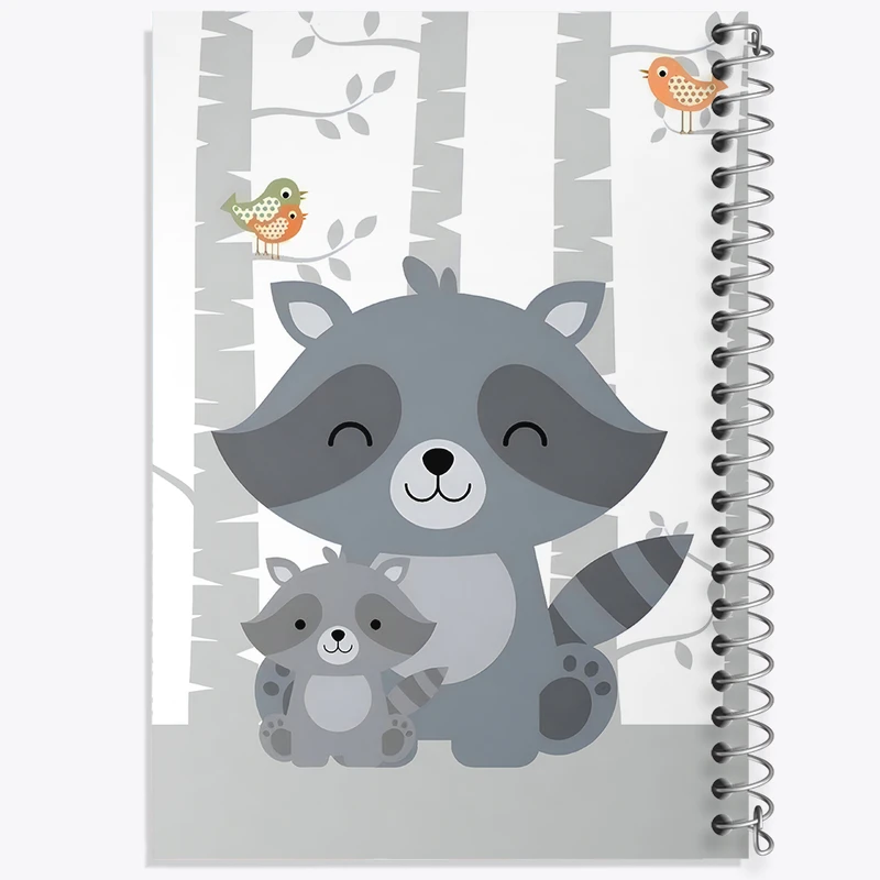 دفتر مشق 50 برگ خندالو طرح راکون بامزه کد F3179