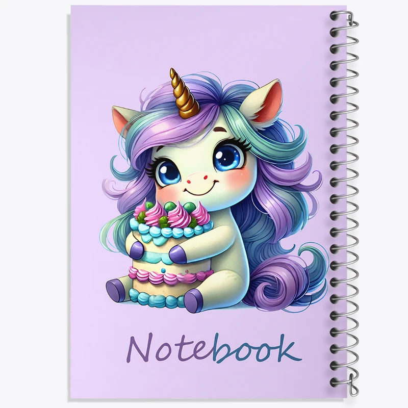 دفتر مشق 100 برگ خندالو طرح اسب تک شاخ کیوت کد N6698