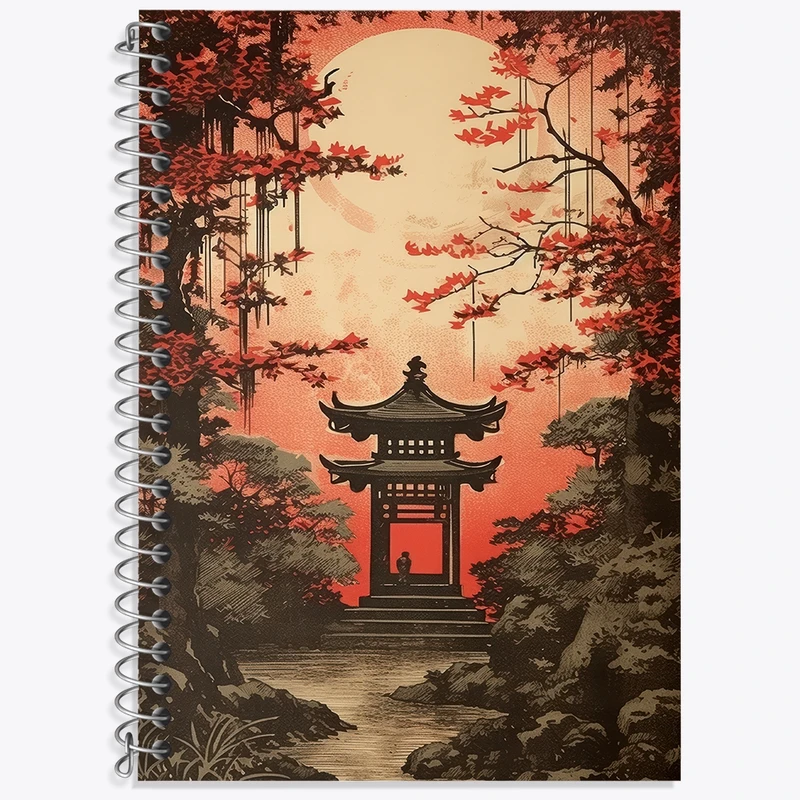 دفتر لغت 50 برگ خندالو طرح خانه ی ژاپنی کد F3580