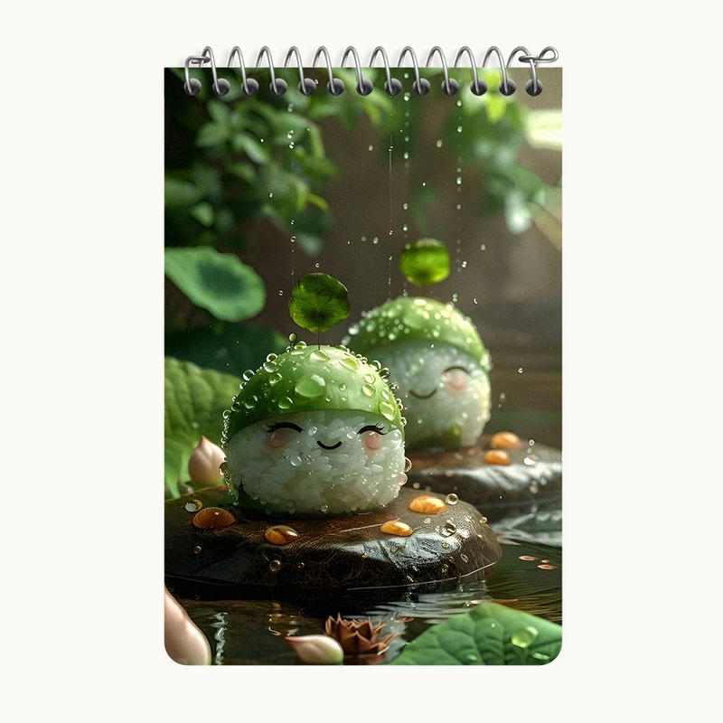 دفتر یادداشت 50 برگ خندالو طرح اونیگیری (Onigiri) کد F7838