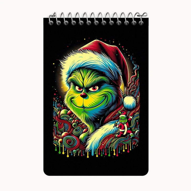 دفتر یادداشت 50 برگ خندالو طرح گرینچ (Grinch) کد F8087