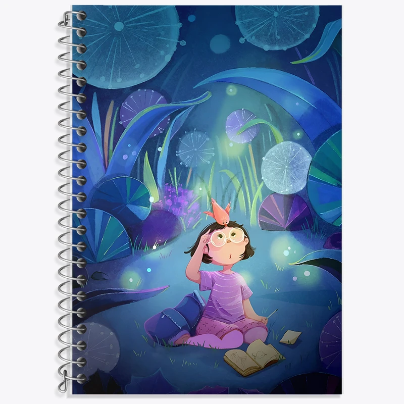 دفتر زبان 50 برگ خندالو مدل دو خط طرح دخترانه کد F10939