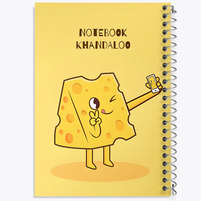 دفتر ژورنال نویسی 50 برگ خندالو مدل نقطه ای طرح پنیر بامزه کد N7171