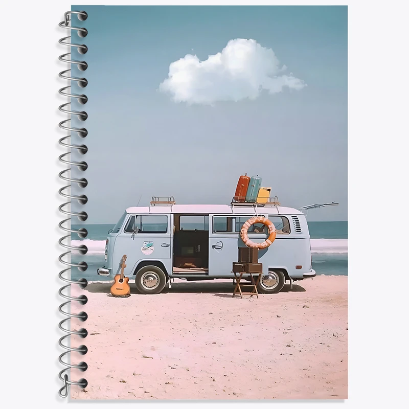 دفتر نت موسیقی 50 برگ خندالو طرح فولکس واگن و سفر کد F3689