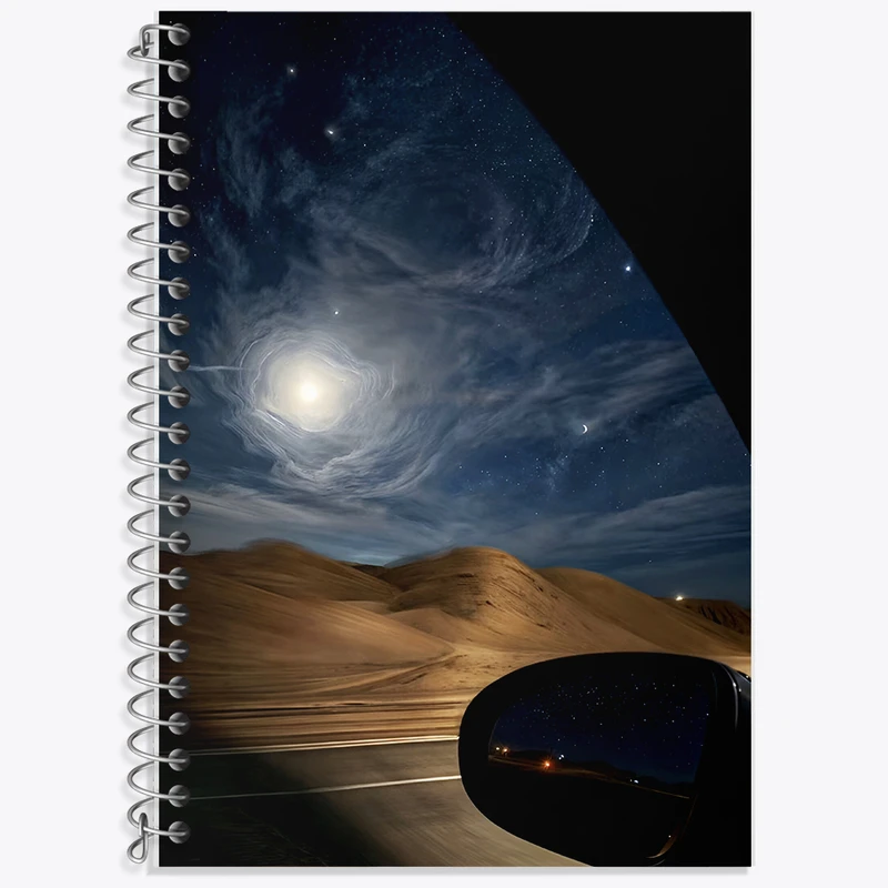 دفتر زبان 50 برگ خندالو مدل دو خط طرح آسمان کویر کد F13701