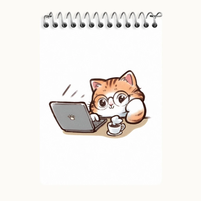 دفتر یادداشت 50 برگ خندالو طرح گربه کیوت کد N3042