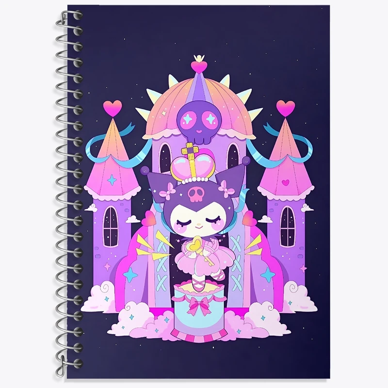 دفتر زبان 50 برگ خندالو مدل سه خط طرح کرومی (Kuromi) کد N8975