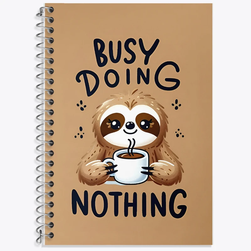 دفتر زبان 50 برگ خندالو مدل دو خط طرح تنبل بامزه کد F9365